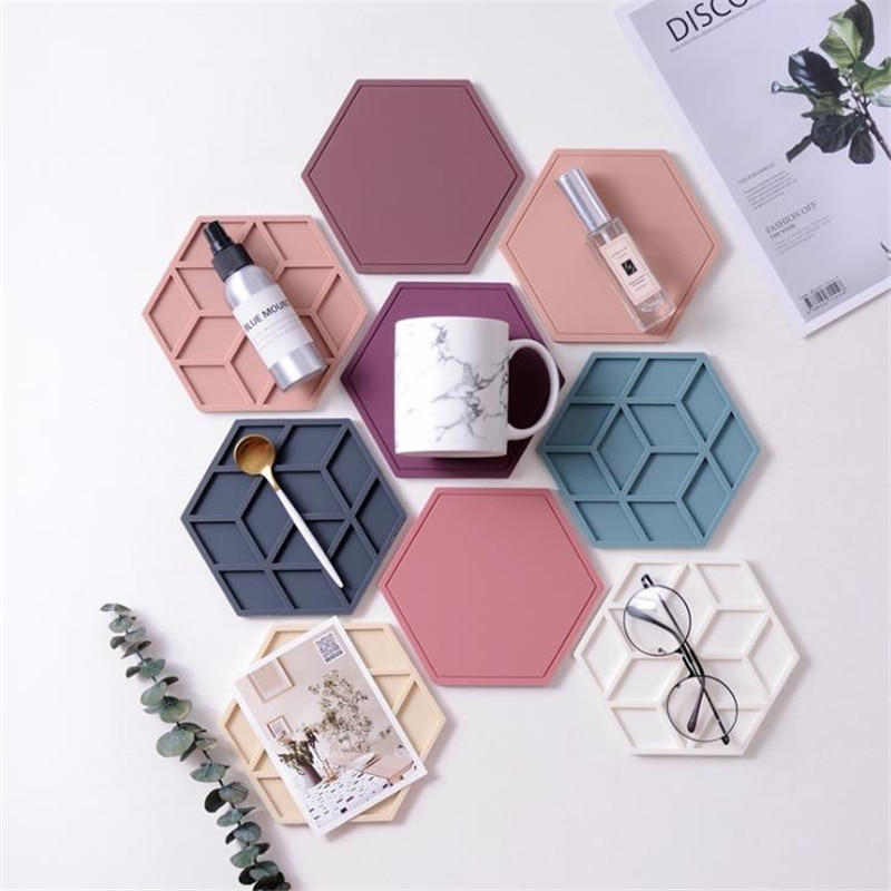 Anti-Slip Silicone Hexagon Kitchen Coaster Anti-Slip Silicone Hexagon Kitchen Coaster