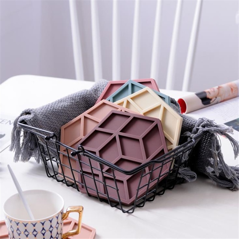 Anti-Slip Silicone Hexagon Kitchen Coaster Anti-Slip Silicone Hexagon Kitchen Coaster
