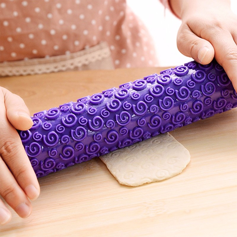 Eco-Friendly Purple Patterned Rolling Pin Eco-Friendly Purple Patterned Rolling Pin