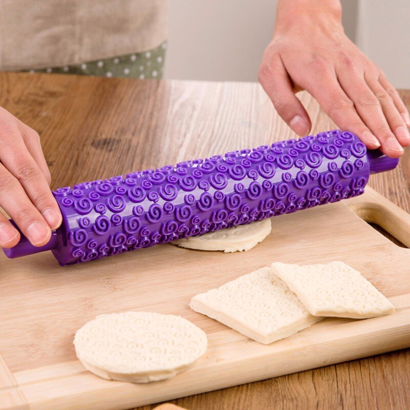 Eco-Friendly Purple Patterned Rolling Pin Eco-Friendly Purple Patterned Rolling Pin