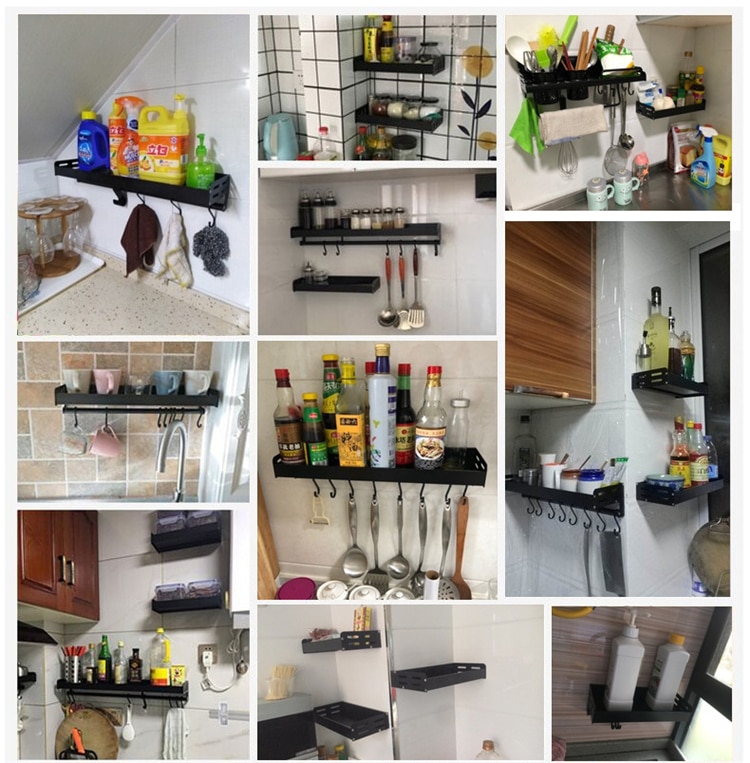 Wall Mounted Kitchen Aluminum Organizer Rack Wall Mounted Kitchen Aluminum Organizer Rack