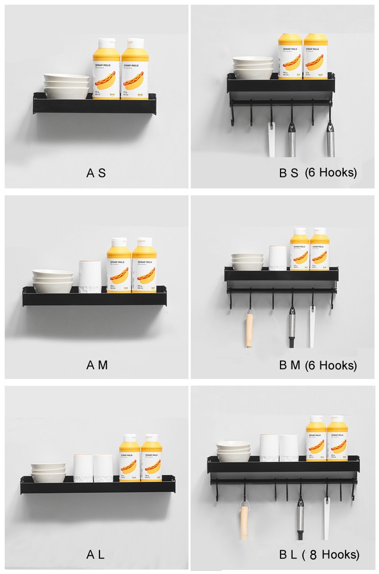 Wall Mounted Kitchen Aluminum Organizer Rack Wall Mounted Kitchen Aluminum Organizer Rack