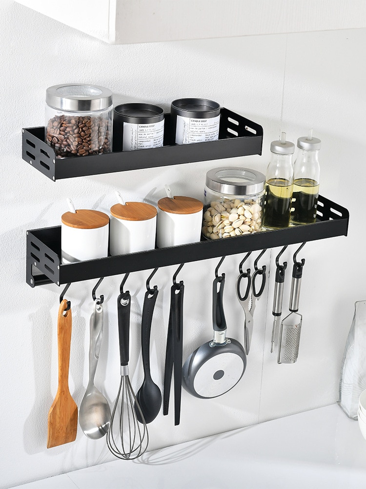 Wall Mounted Kitchen Aluminum Organizer Rack Wall Mounted Kitchen Aluminum Organizer Rack