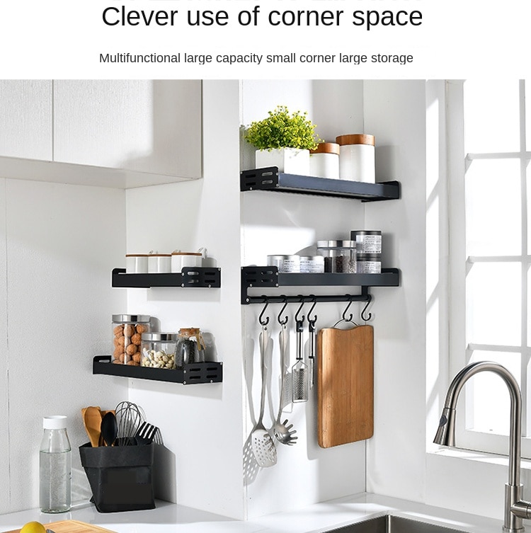 Wall Mounted Kitchen Aluminum Organizer Rack Wall Mounted Kitchen Aluminum Organizer Rack