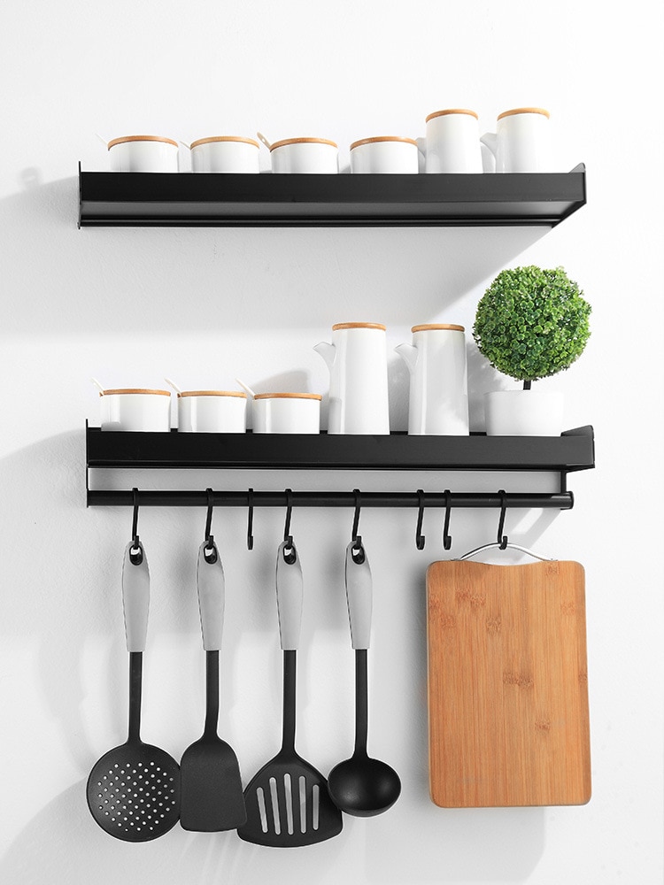 Wall Mounted Kitchen Aluminum Organizer Rack Wall Mounted Kitchen Aluminum Organizer Rack