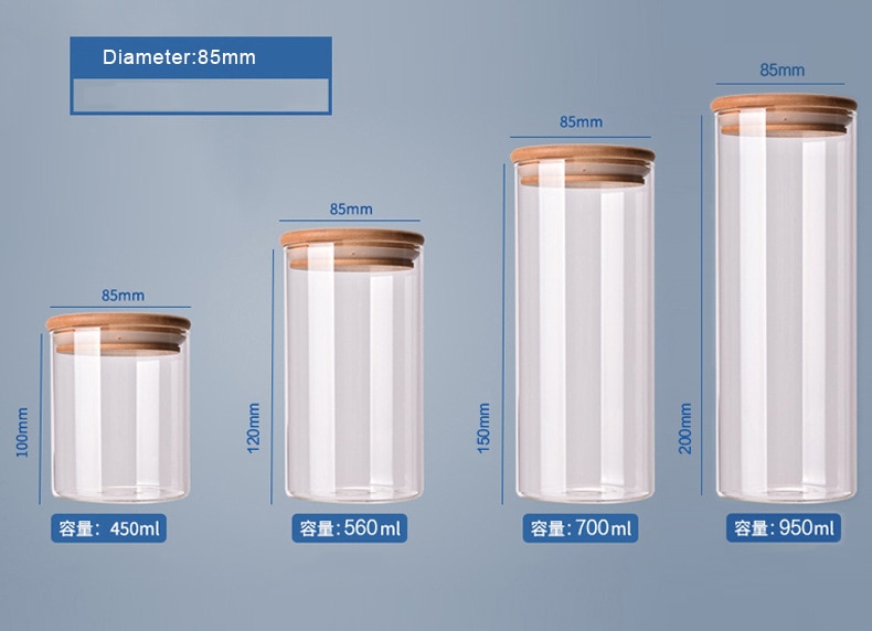 Food Glass Container with Bamboo Cover Food Glass Container with Bamboo Cover