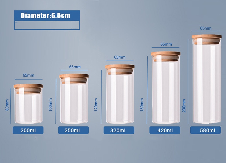 Food Glass Container with Bamboo Cover Food Glass Container with Bamboo Cover