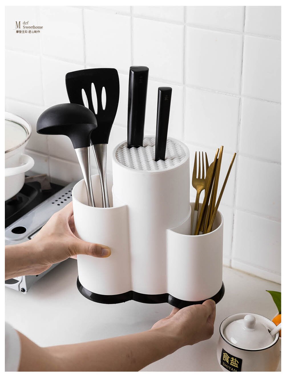 Multifunction Black or White Kitchen Organizer Multifunction Black or White Kitchen Organizer