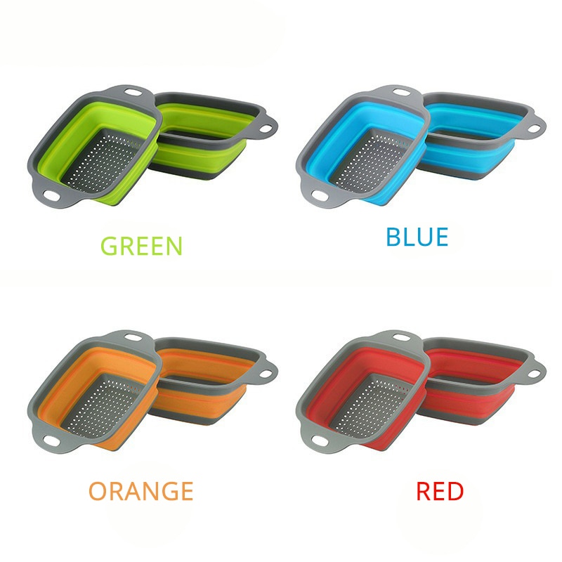 Square Foldable Washing Basket Colander Square Foldable Washing Basket Colander