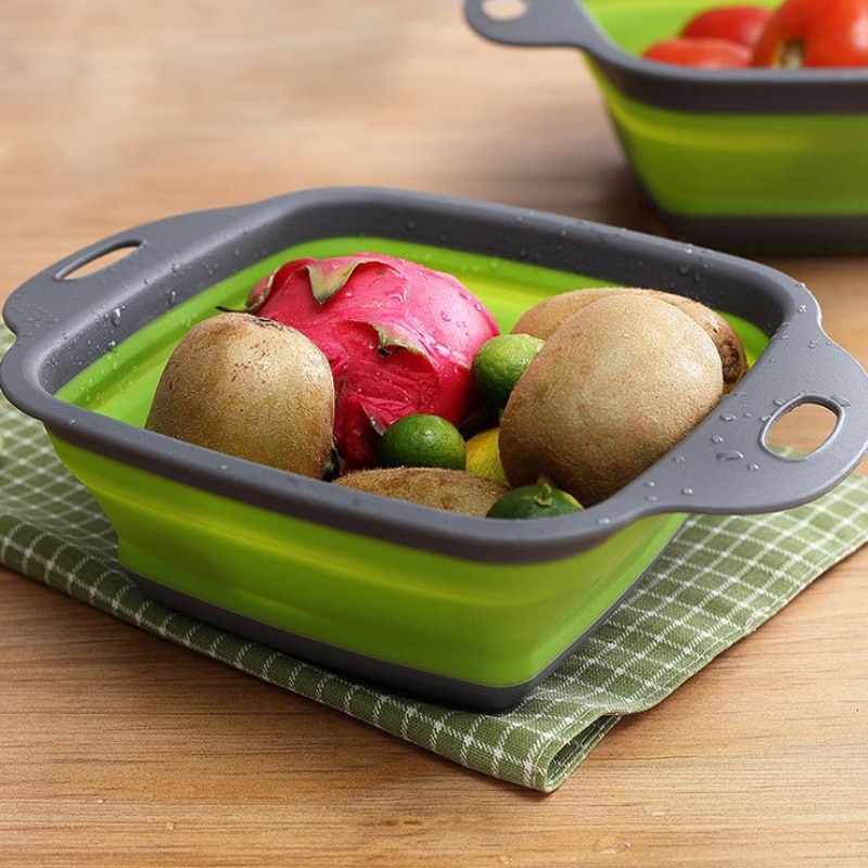Square Foldable Washing Basket Colander Square Foldable Washing Basket Colander
