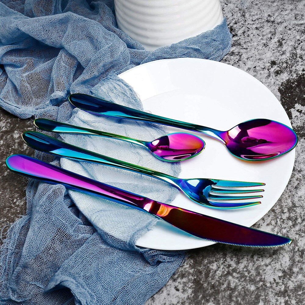 24 PCS Non-fading Stainless Steel Flatware Set