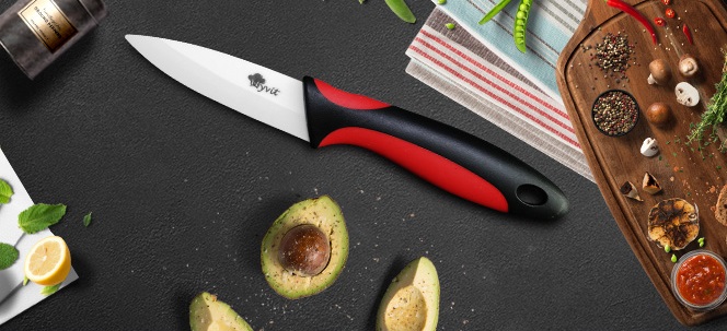 Colorful Ceramic Kitchen Knives and Peeler Set