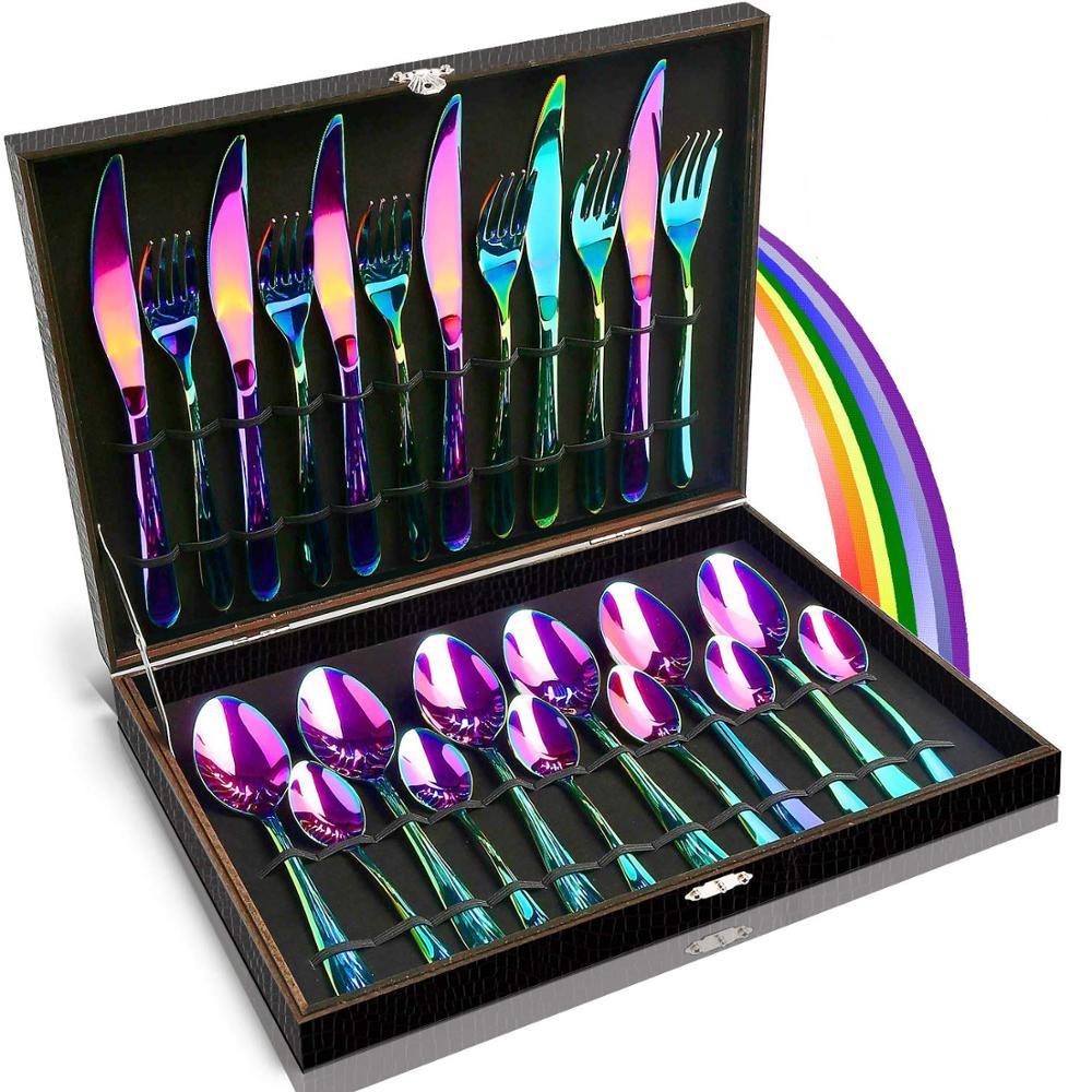 24 PCS Rainbow Cutlery Set